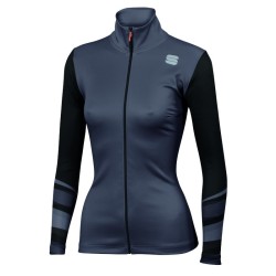 Warme Damen gestrickte Sportful Rythmo W Jersey schwarz-grau